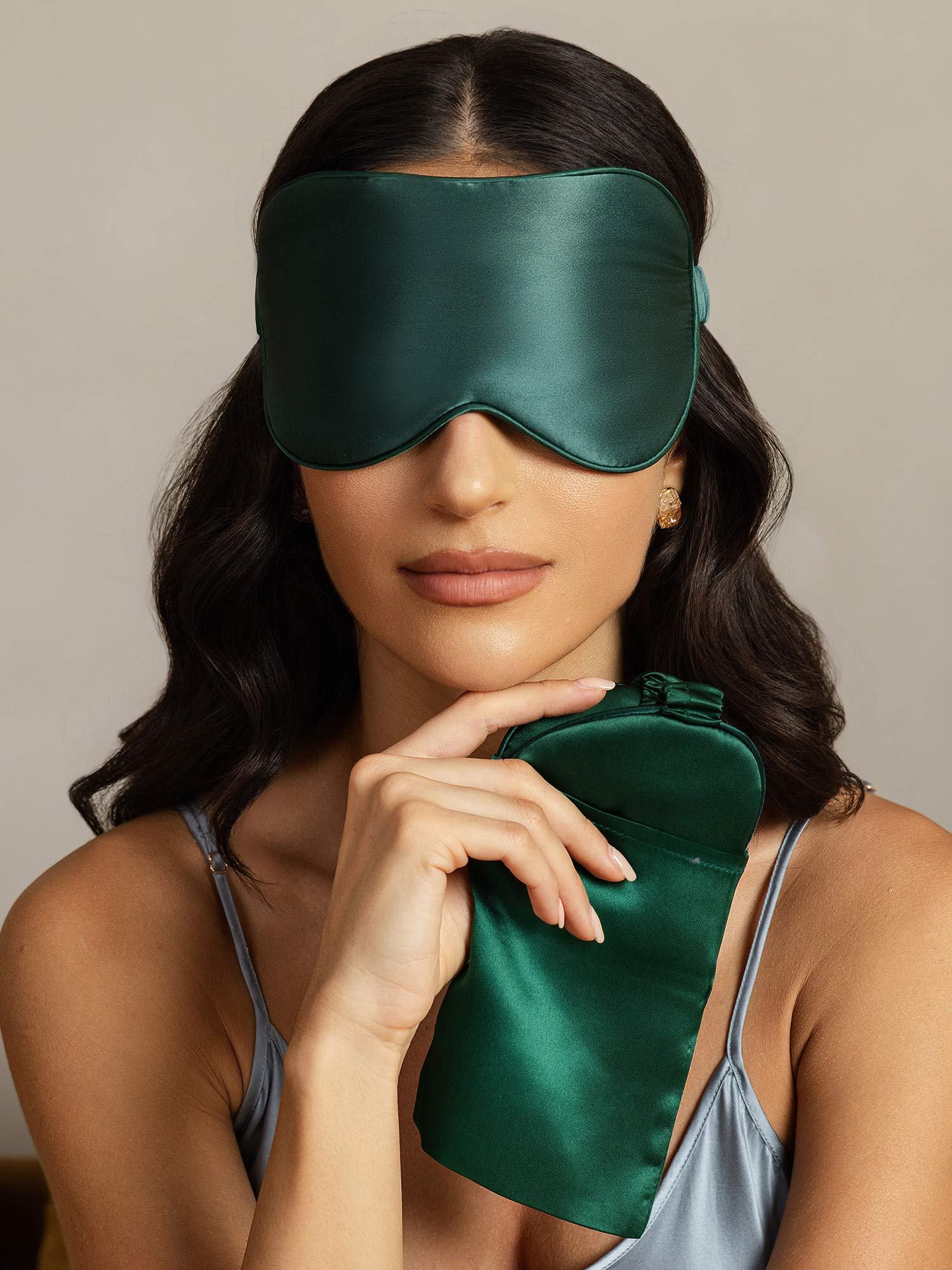[Donkergroen] SilkSilky-NL Zijde Eye Mask 006