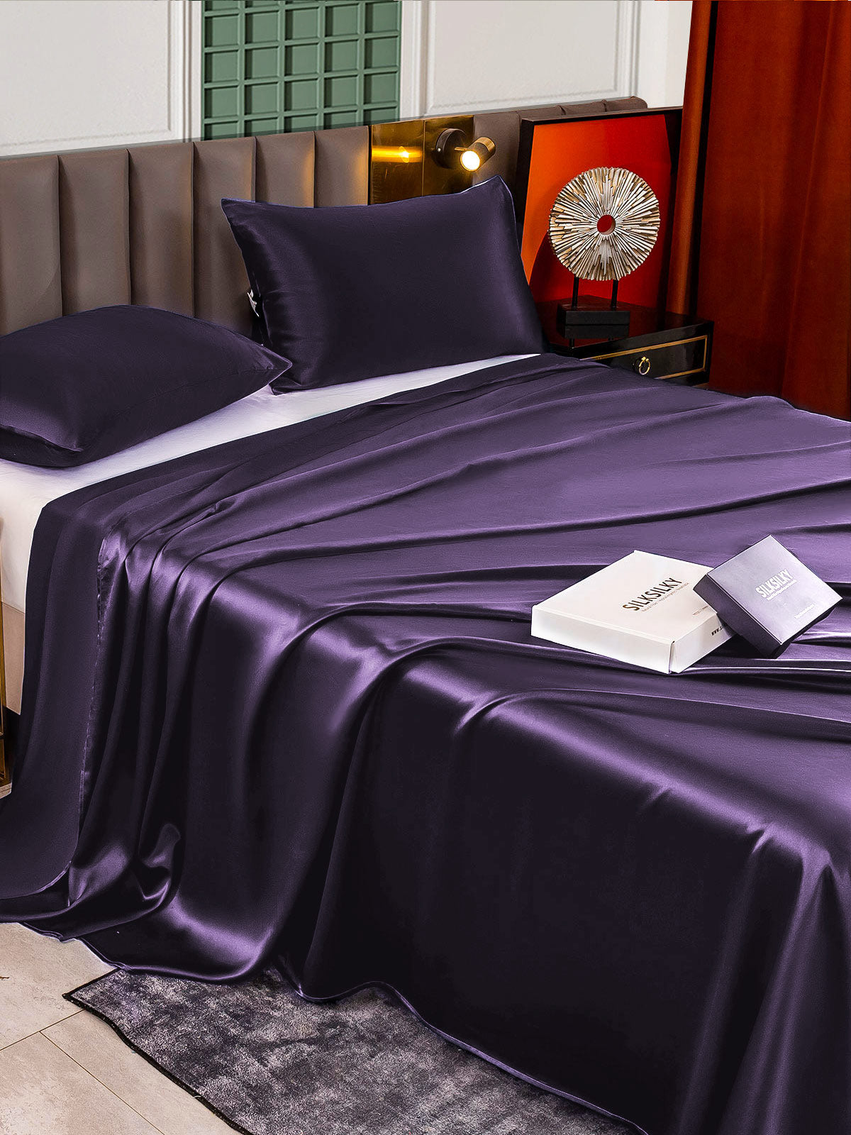 [Donkerpaars] SilkSilky-NL 25Momme Bedding Set 004