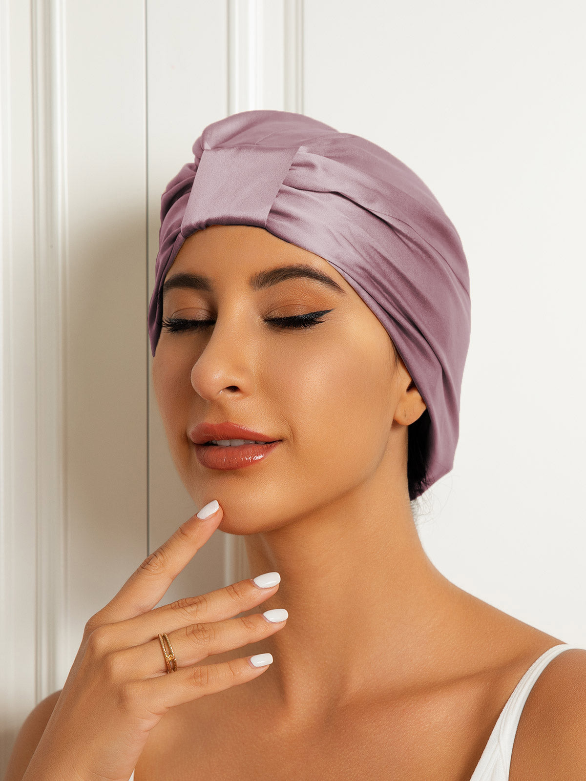 SilkSilky-NL Sleep Cap BleekMauve 002