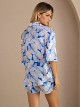 [Ijsblad] SilkSilky-NL Short Sleeve Notch Collar Dames Pyjama Set 002