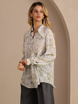 [Salie Bloem] SilkSilky-NL Long Sleeve Lapel Collar Blouse 004