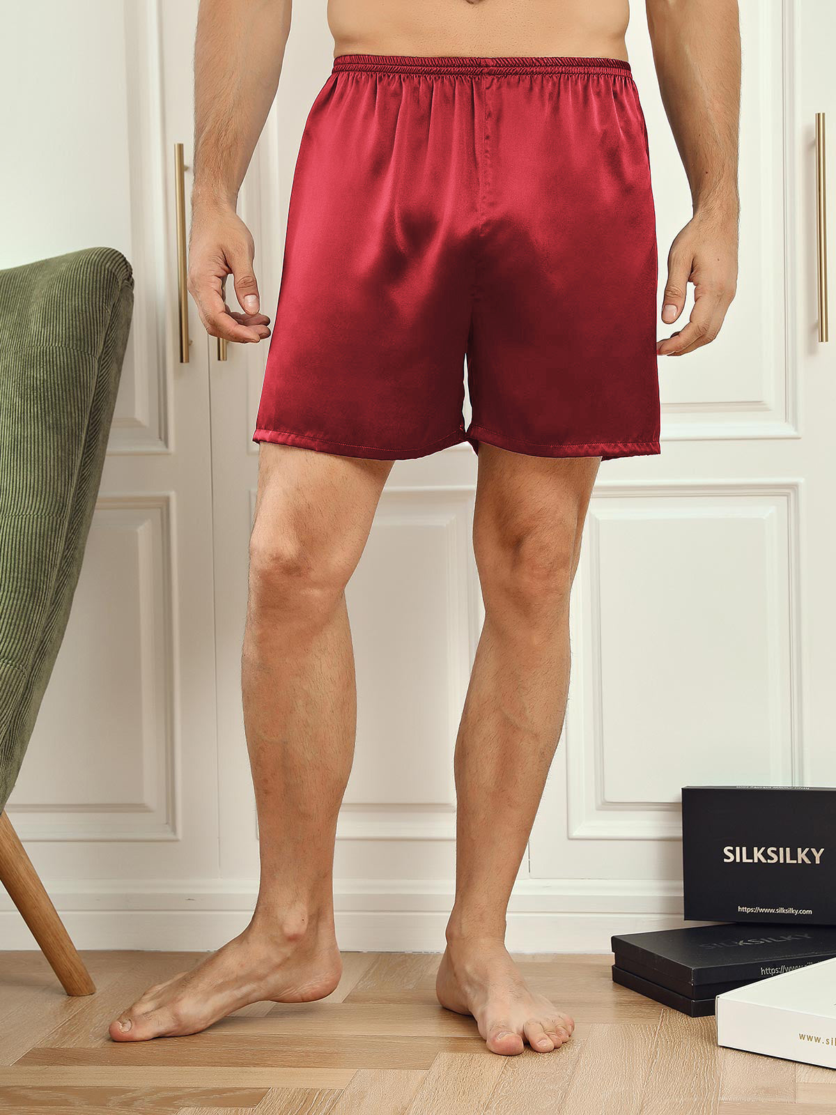 [Wijn] SilkSilky-NL 19Momme Mens Sleep Bottoms 001