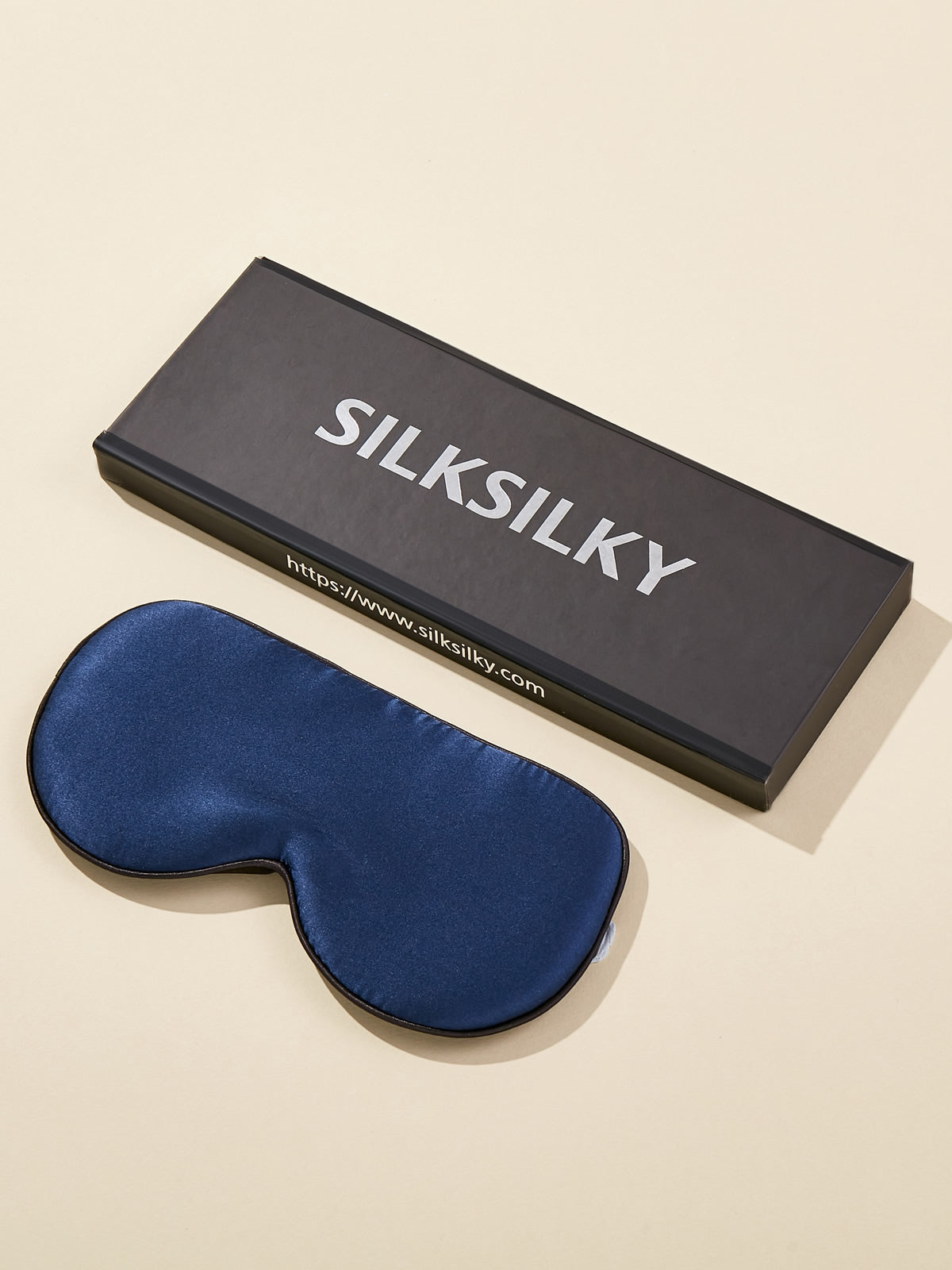 SilkSilky NL 19Momme Pure Silk Eye Mask Donkerblauw 002