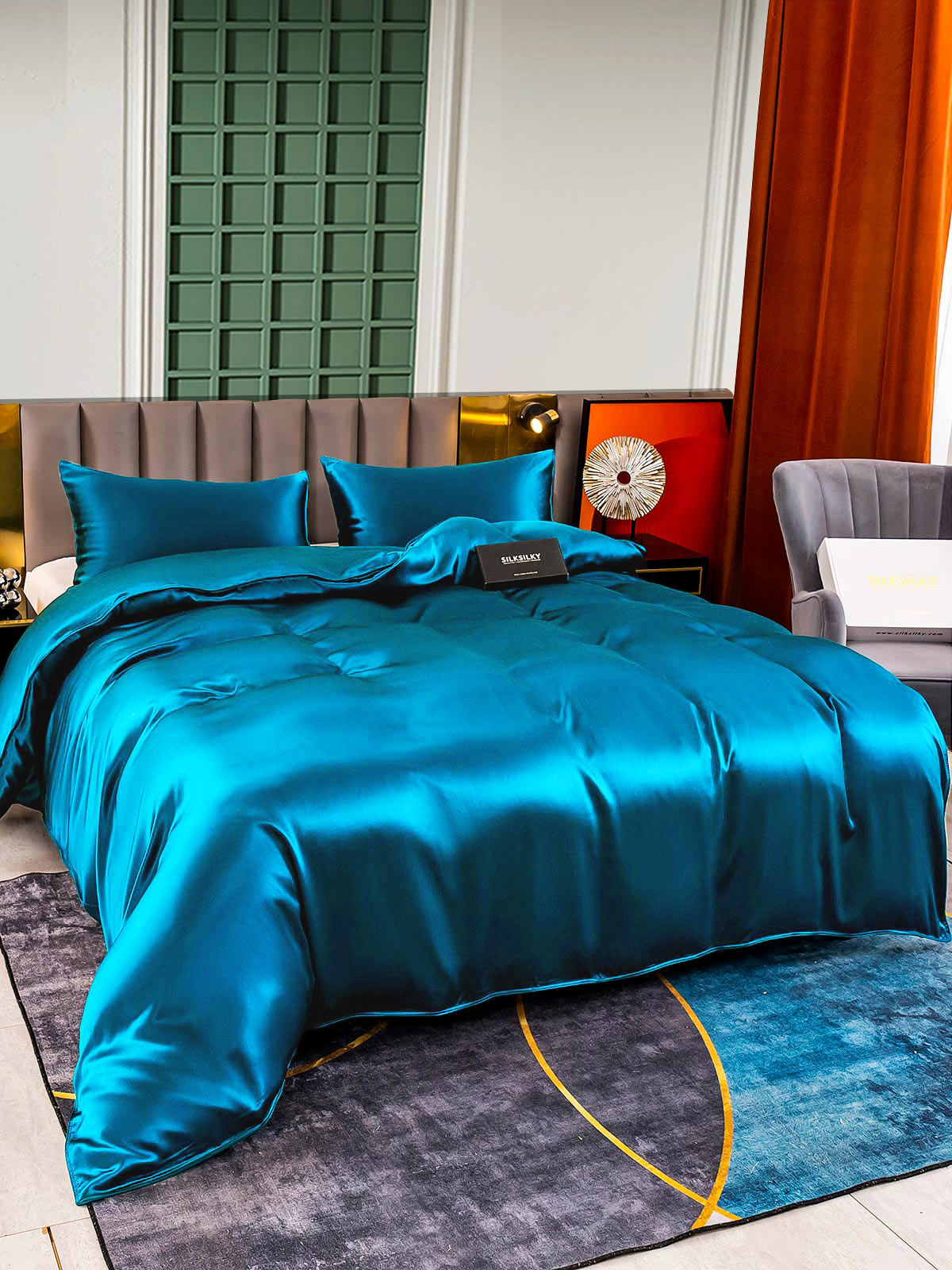 [Koningsblauw] SilkSilky-NL 25Momme Bedding Set 004