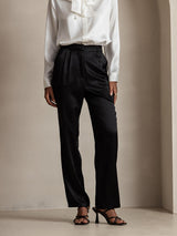 [Zwart] SilkSilky-NL 19Momme Zijde Womens Pants 001