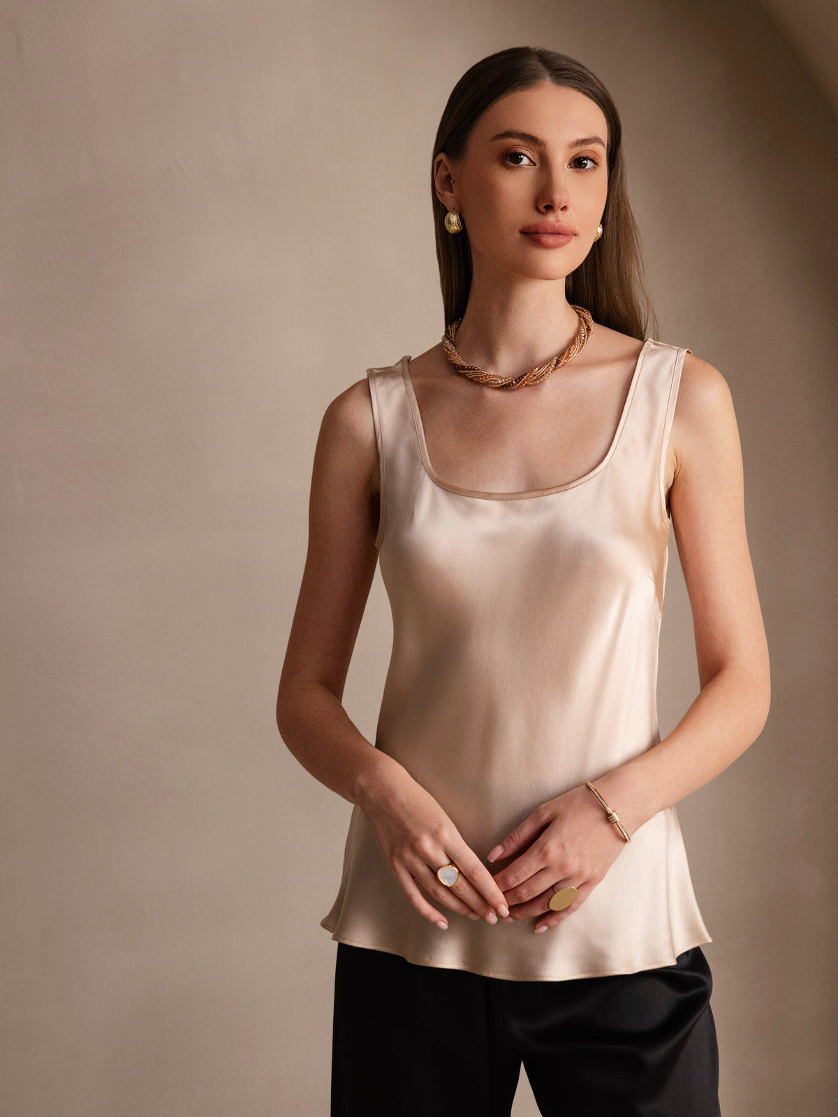 [Champagne] SilkSilky-NL 19Momme Zijde Camisoles 004