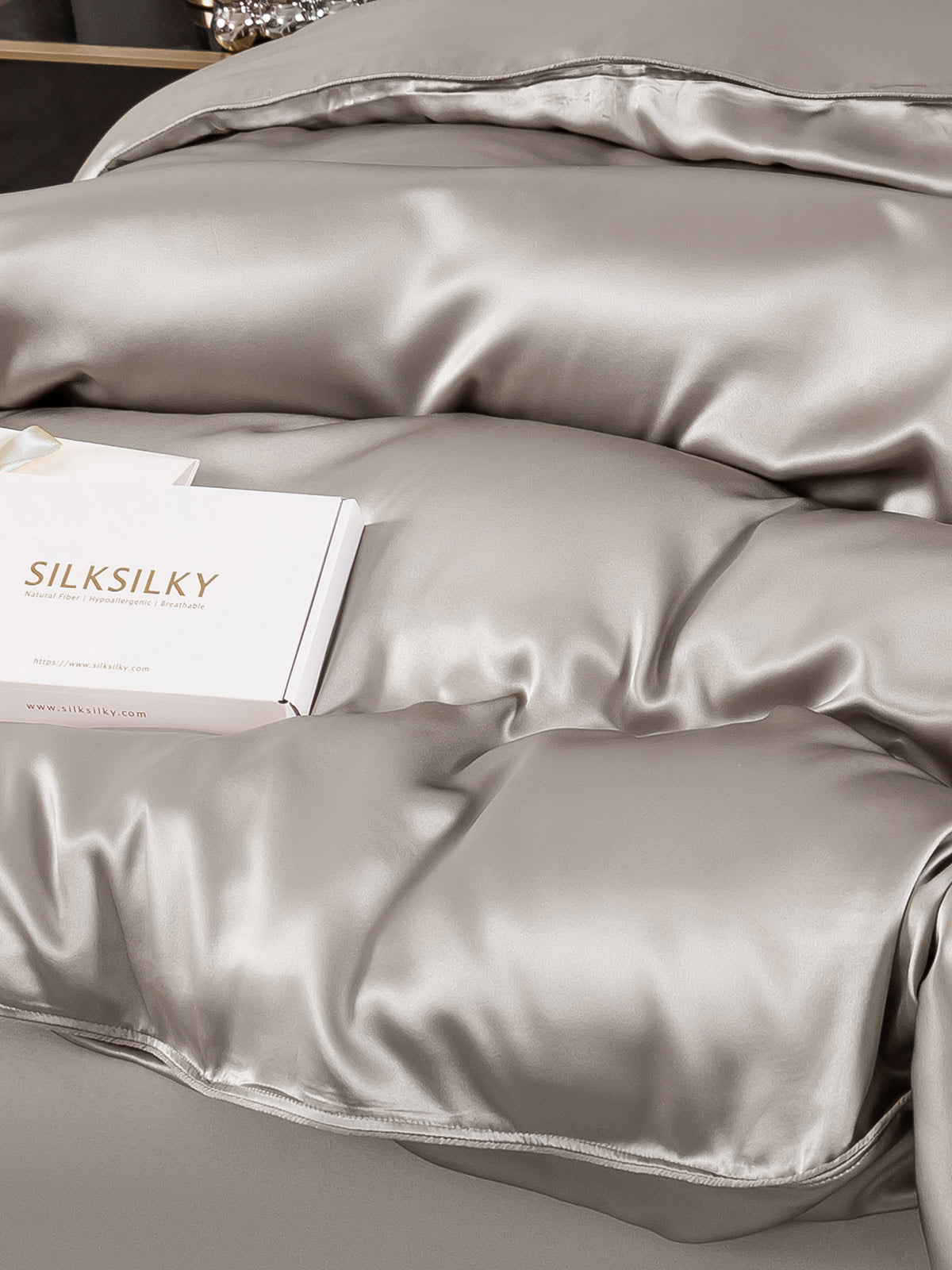 [Grijs] SilkSilky-NL 19Momme Duvet Cover 005
