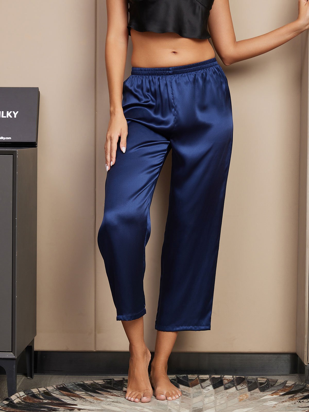 [Donkerblauw] SilkSilky-NL Womens Sleep Bottoms 004