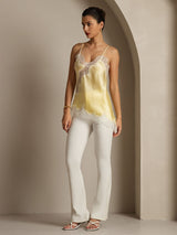 [Lichtgeel] SilkSilky-NL Spaghetti Strap V Neck Cami-Top 008