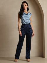 [Donkerblauw] SilkSilky-NL 19Momme Zijde Womens Pants 006