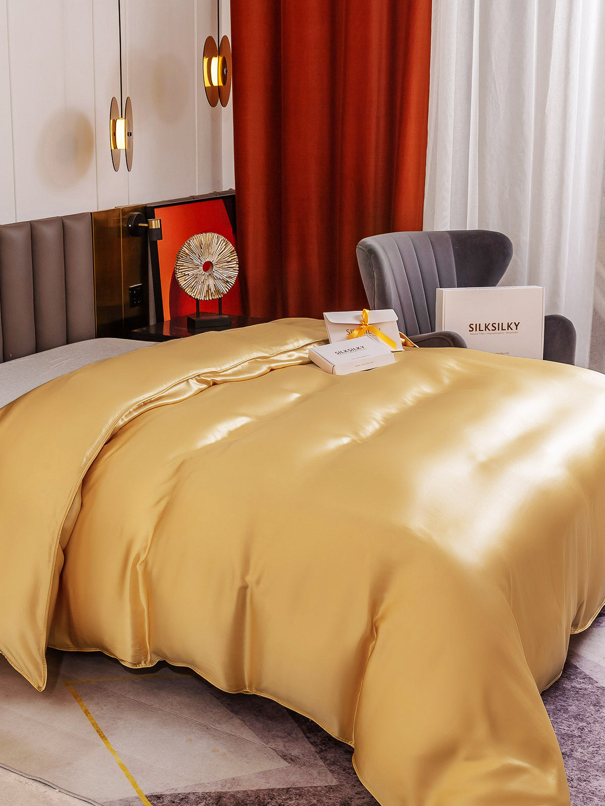 [Champagne] SilkSilky-NL 19Momme Duvet Cover 004