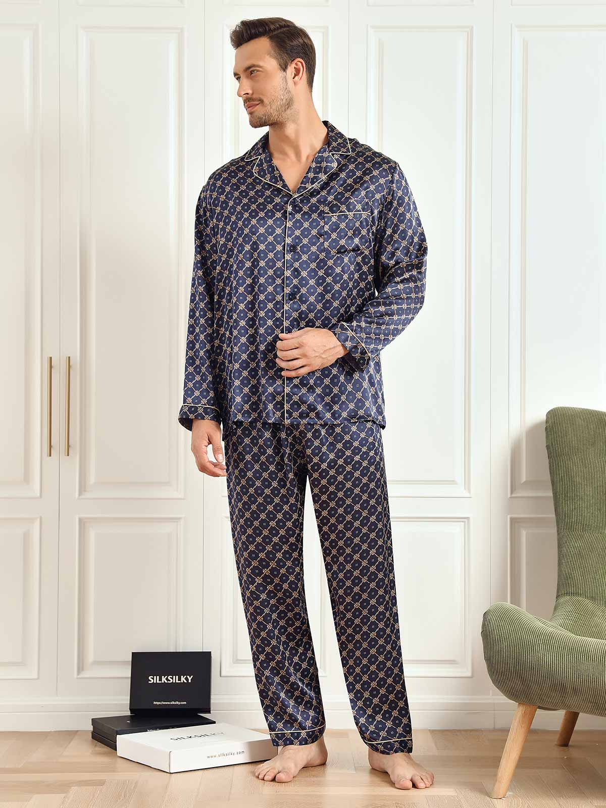 [Marine Ketting] SilkSilky-NL 19Momme Mens Pajamas 006