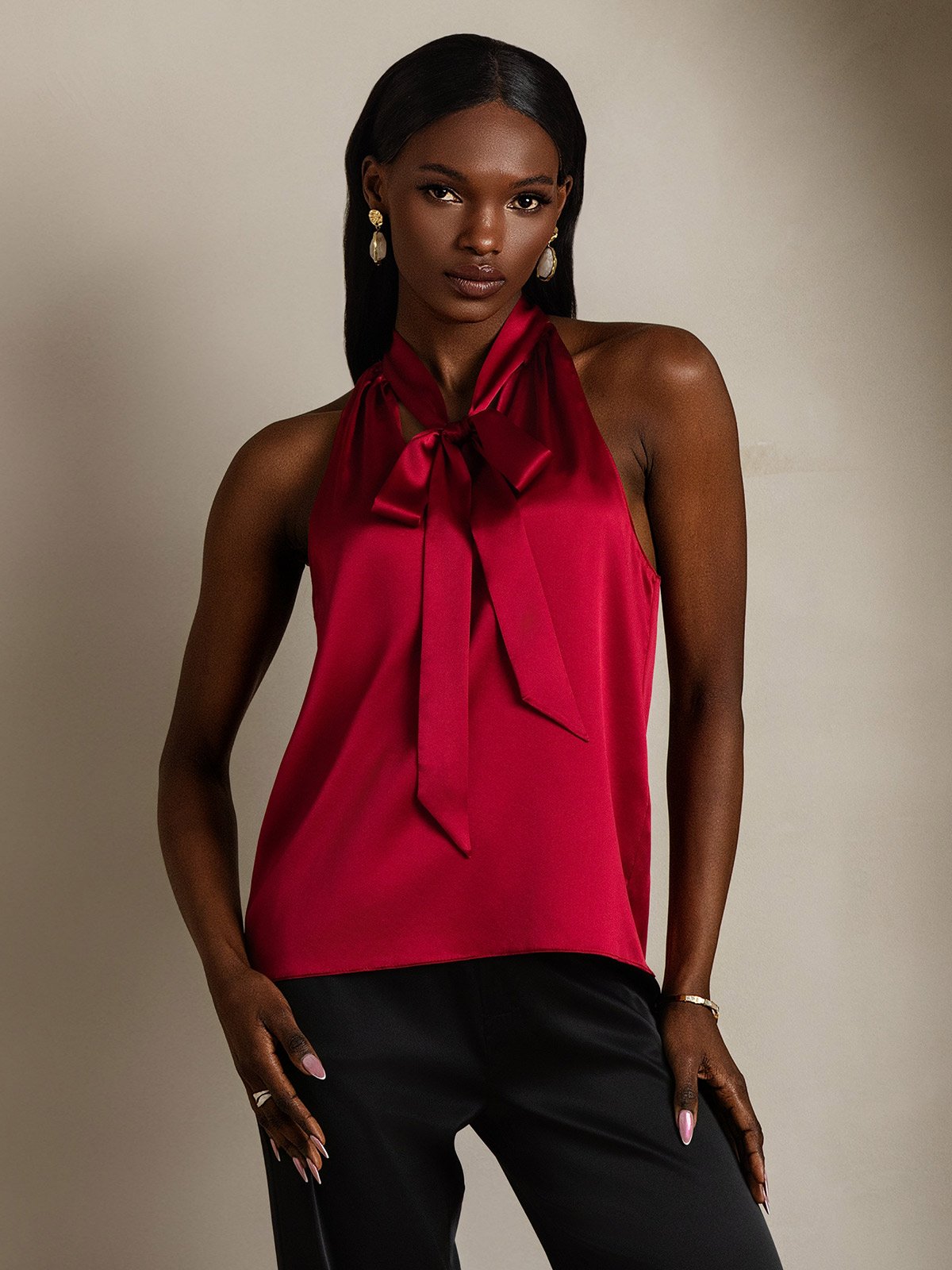 [Wijn] SilkSilky-NL 19Momme Zijde Womens Shirt 001