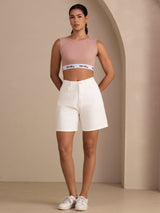 [Roze] SilkSilky-NL Sleeveless Crew Neck Cami-Top 006