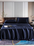 SilkSilky NL 22Momme Pure Silk Bedding Set Donkerblauw 001