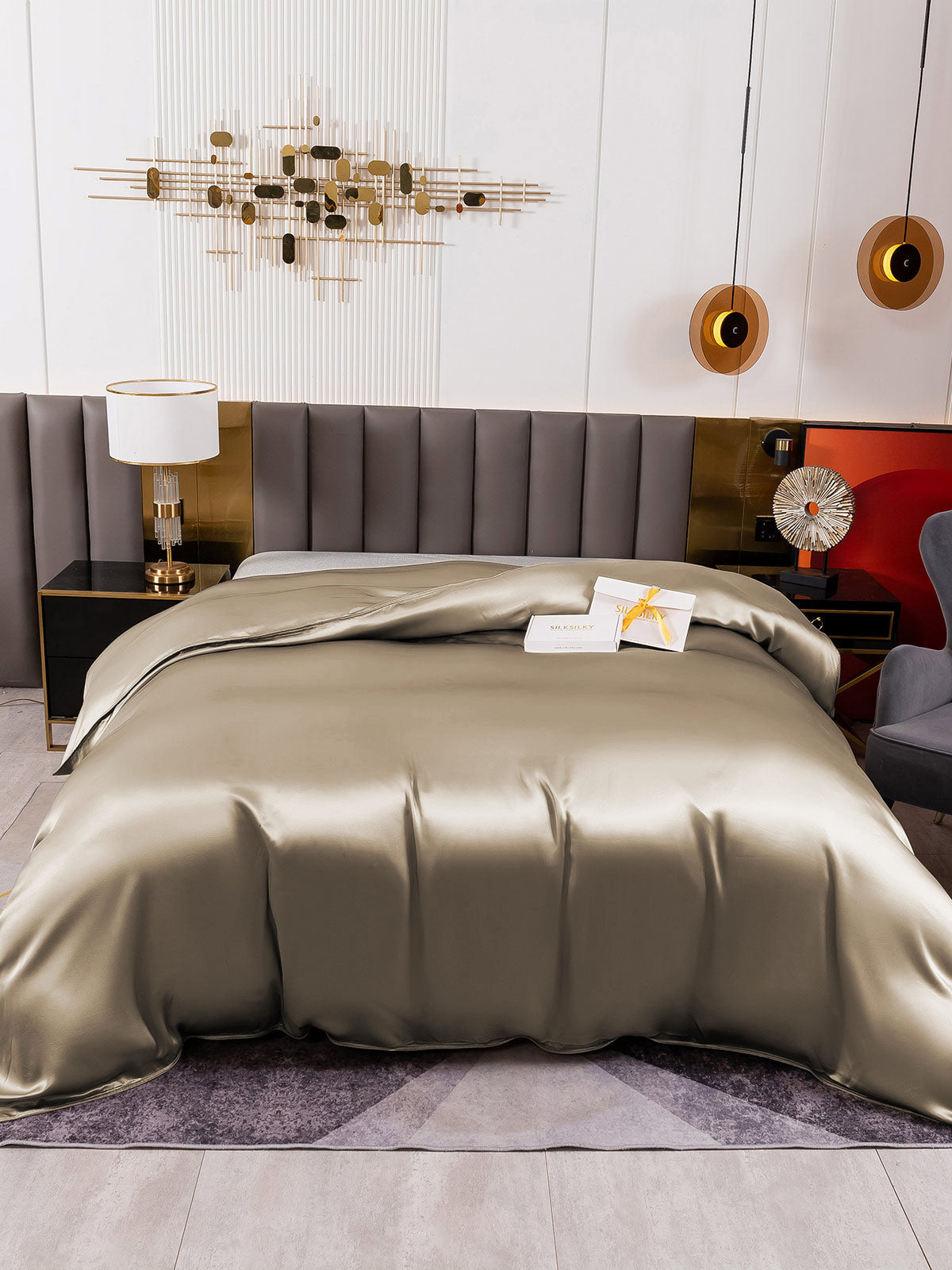 [Khaki] SilkSilky-NL 19Momme Duvet Cover 002