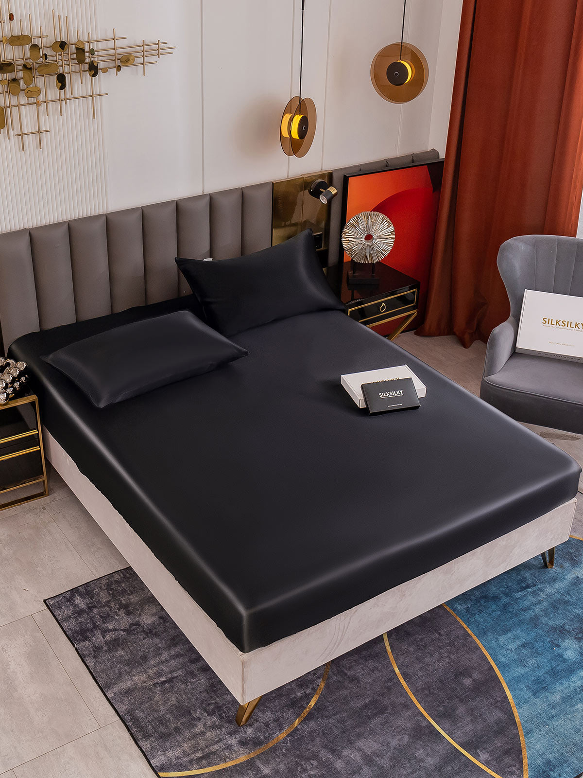 [Zwart] SilkSilky-NL 19Momme Bedding Set 001