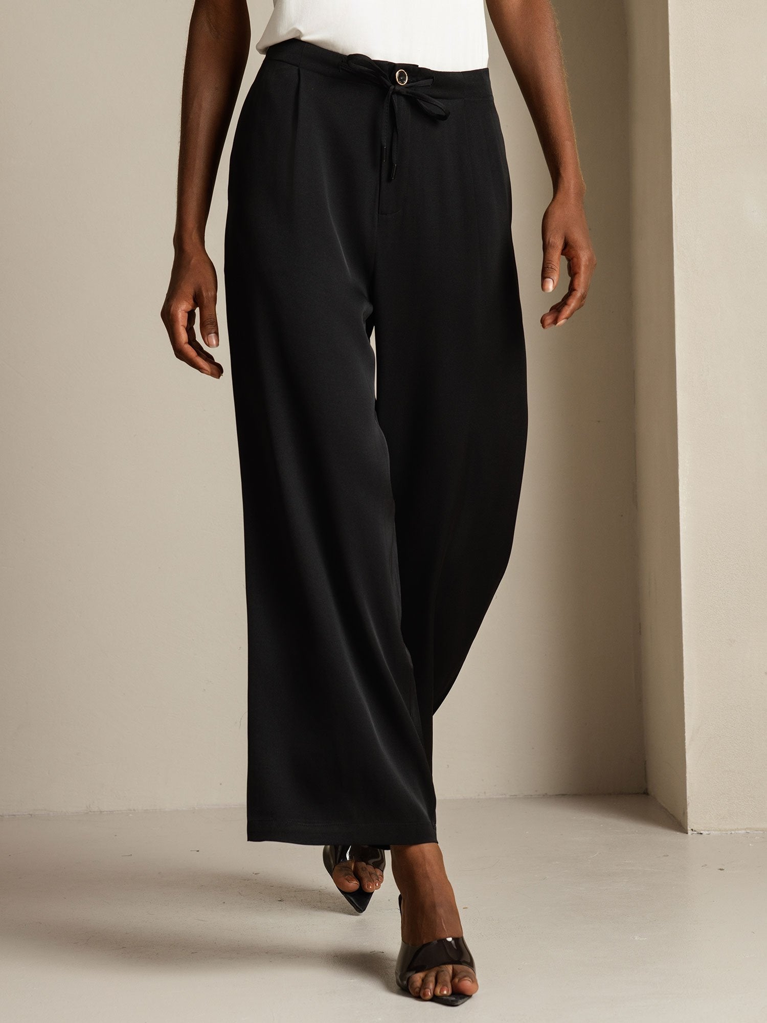 [Zwart] SilkSilky-NL 19Momme Zijde Womens Pants 003