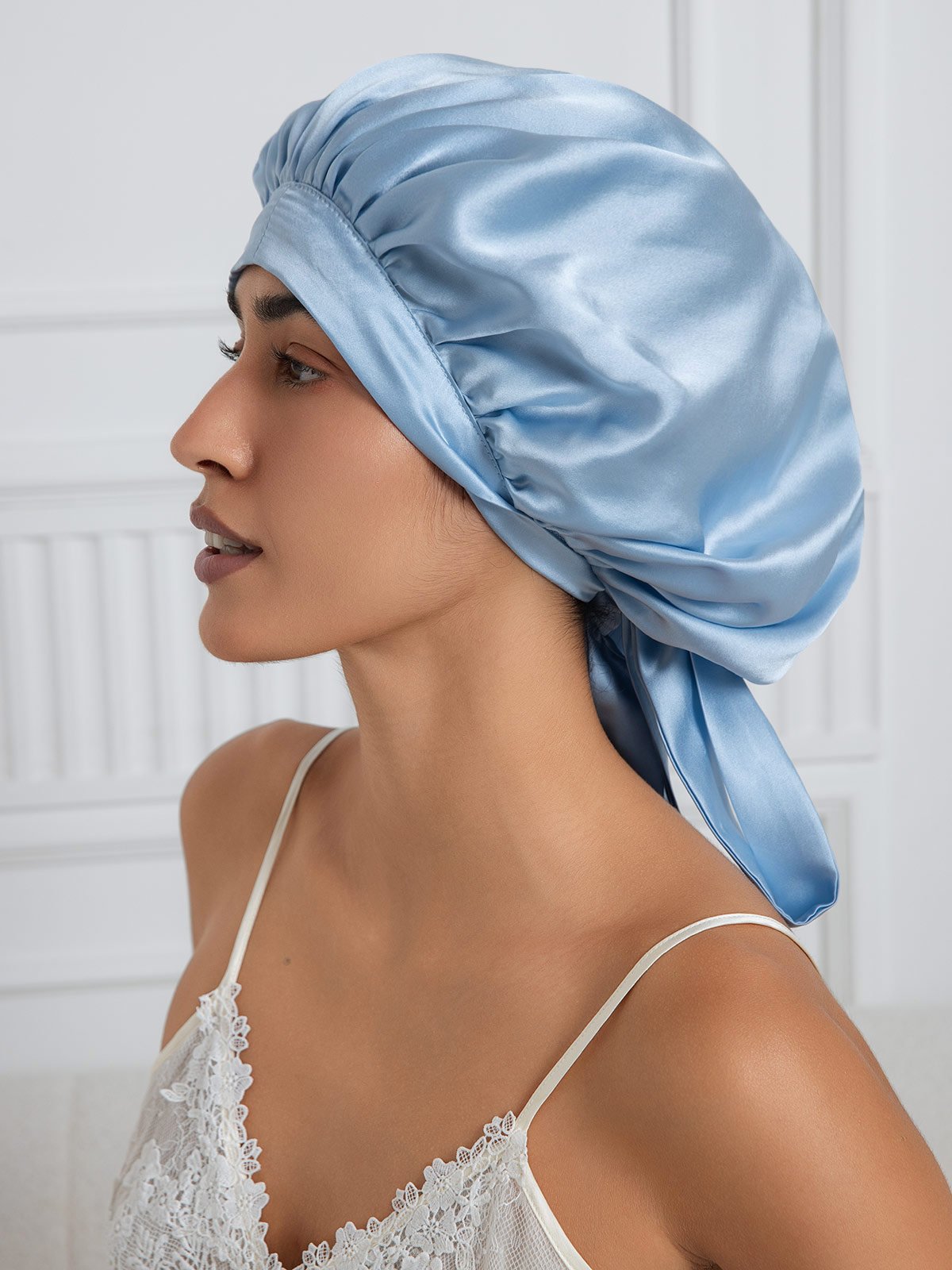 SilkSilky-NL Sleep Cap Lichtblauw 002