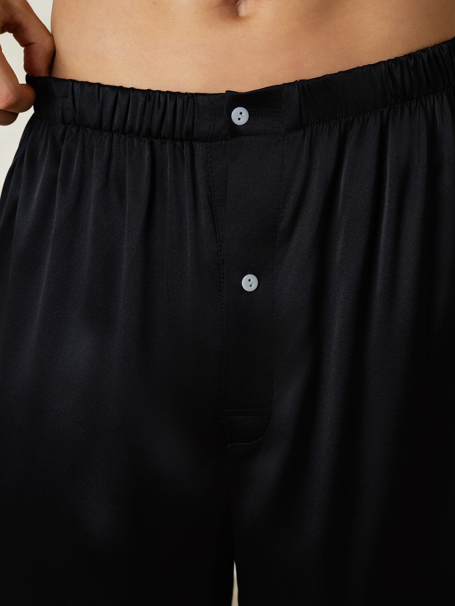 [Zwart] SilkSilky-NL Zijde Mens Sleep Bottoms 006