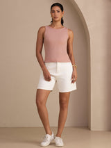 [Roze] SilkSilky-NL Sleeveless Round Neck Cami-Top 007