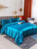 SilkSilky NL 19Momme Pure Silk Bedding Set Koningsblauw 003