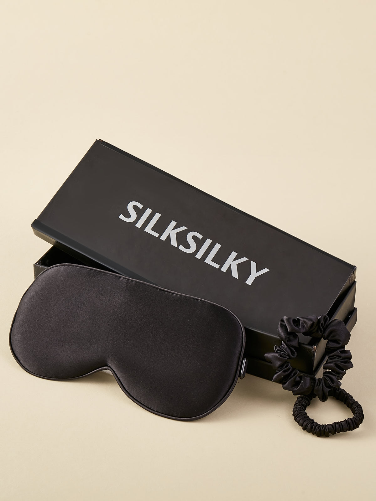 SilkSilky NL 19Momme Pure Silk Eye Mask Zwart 001