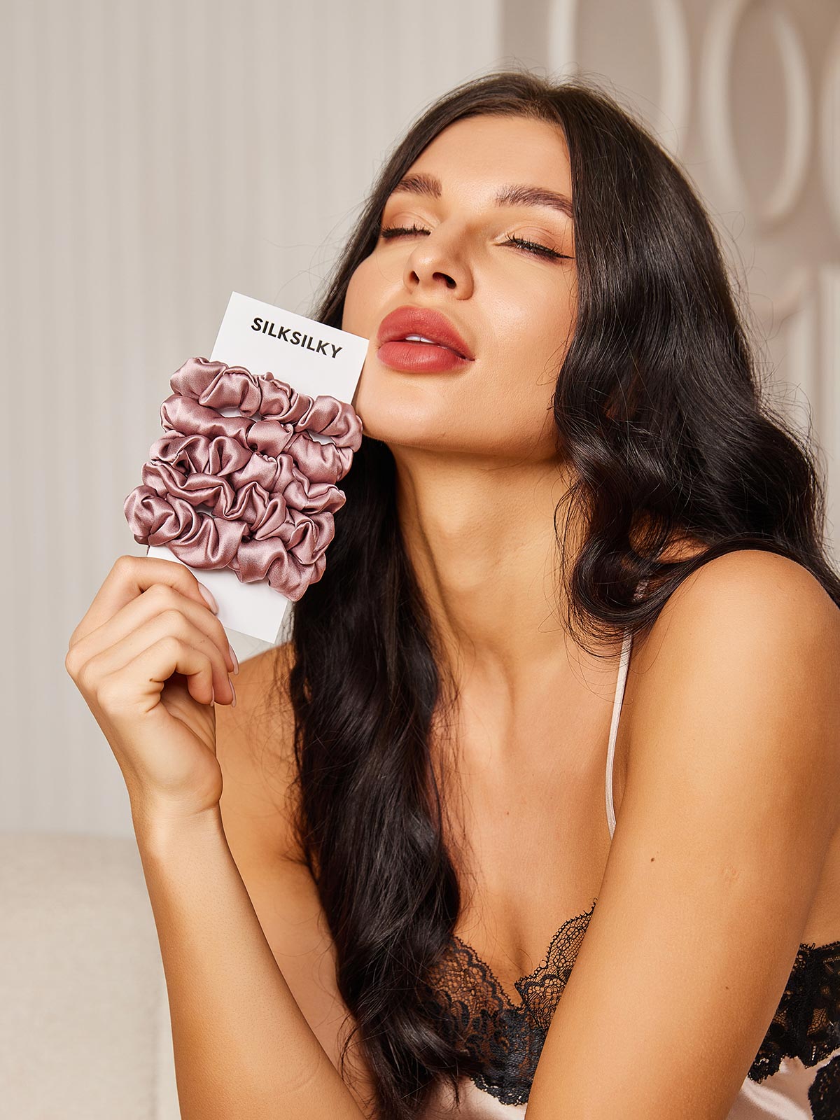 [Bleek Mauve] SilkSilky-NL 19Momme Scrunchie 002