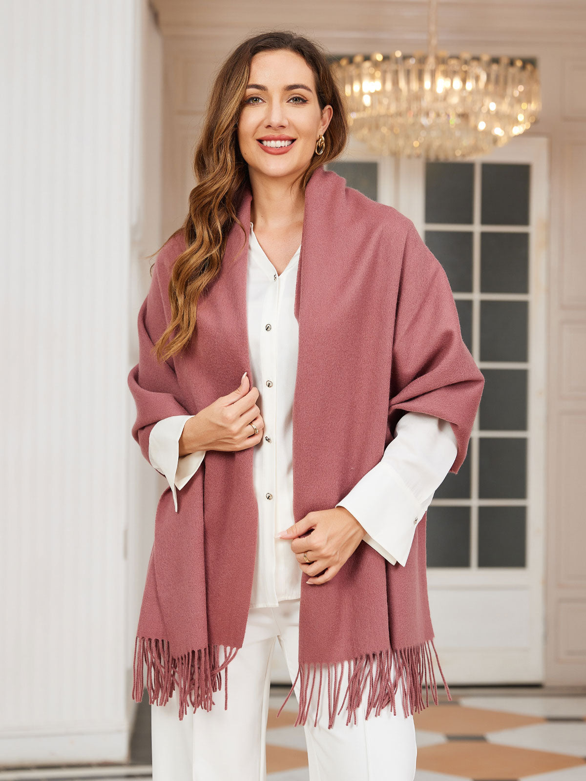 [Bleek Mauve] SilkSilky-NL Wol Scarf 002
