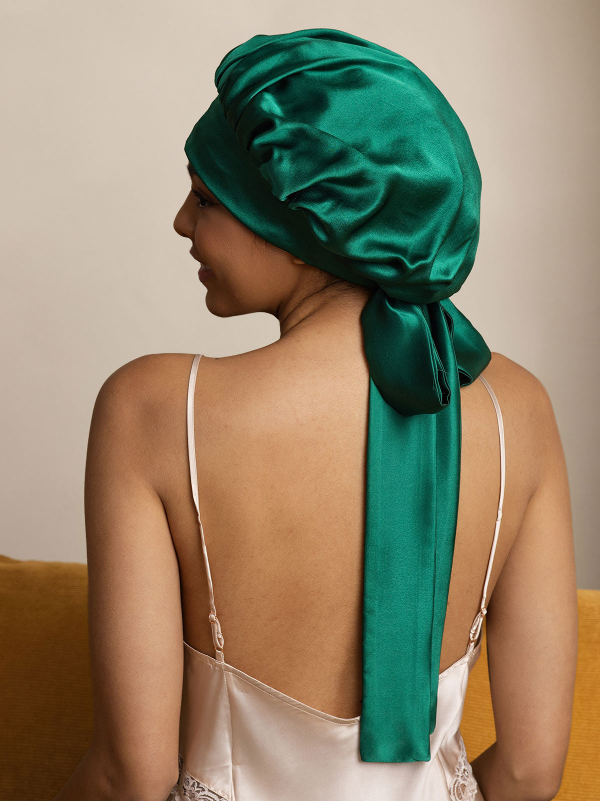 [Donkergroen] SilkSilky-NL Sleep Cap 005