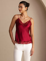 [Wijn] SilkSilky-NL V Neck Cami-Top 001
