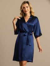 [Donkerblauw] SilkSilky-NL Half Sleeve Dames Kamerjas 004