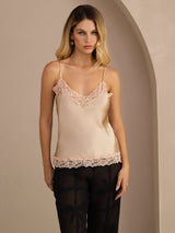 [Champagne] SilkSilky-NL V Neck Cami-Top 003