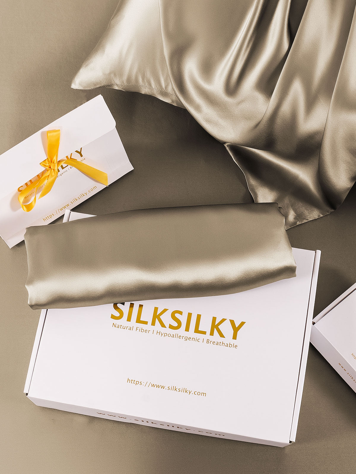 [Khaki] SilkSilky-NL 19Momme Pillowcase 006