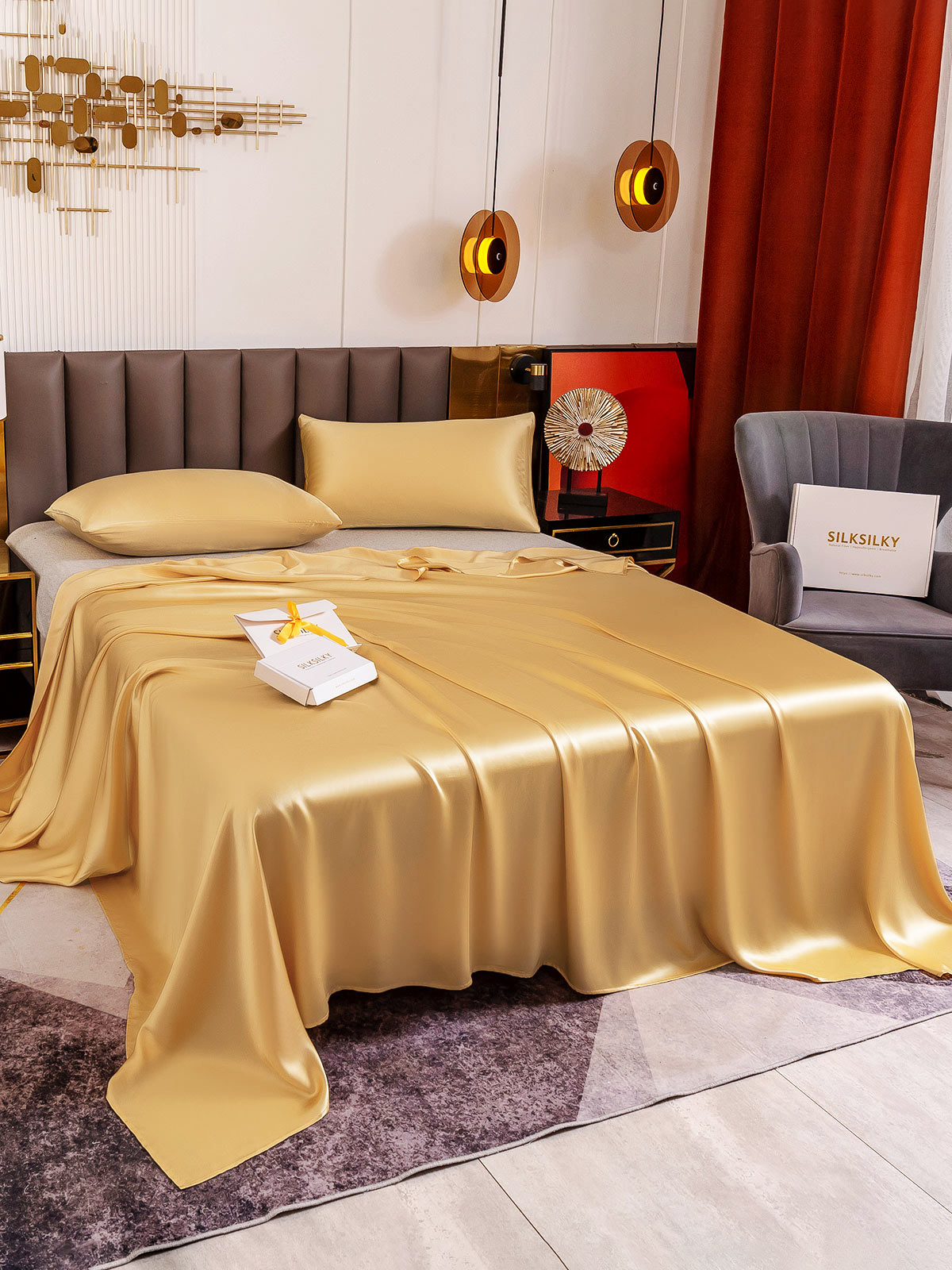 [Champagne] SilkSilky-NL 19Momme Bedding Set 004