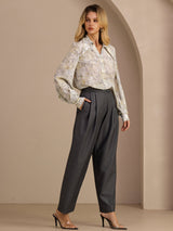 [Salie Bloem] SilkSilky-NL Long Sleeve Lapel Collar Blouse 007