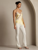 [Lichtgeel] SilkSilky-NL Spaghetti Strap V Neck Cami-Top 009