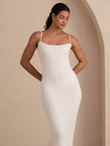 [Wit] SilkSilky-NL Square Neck Jurk 003