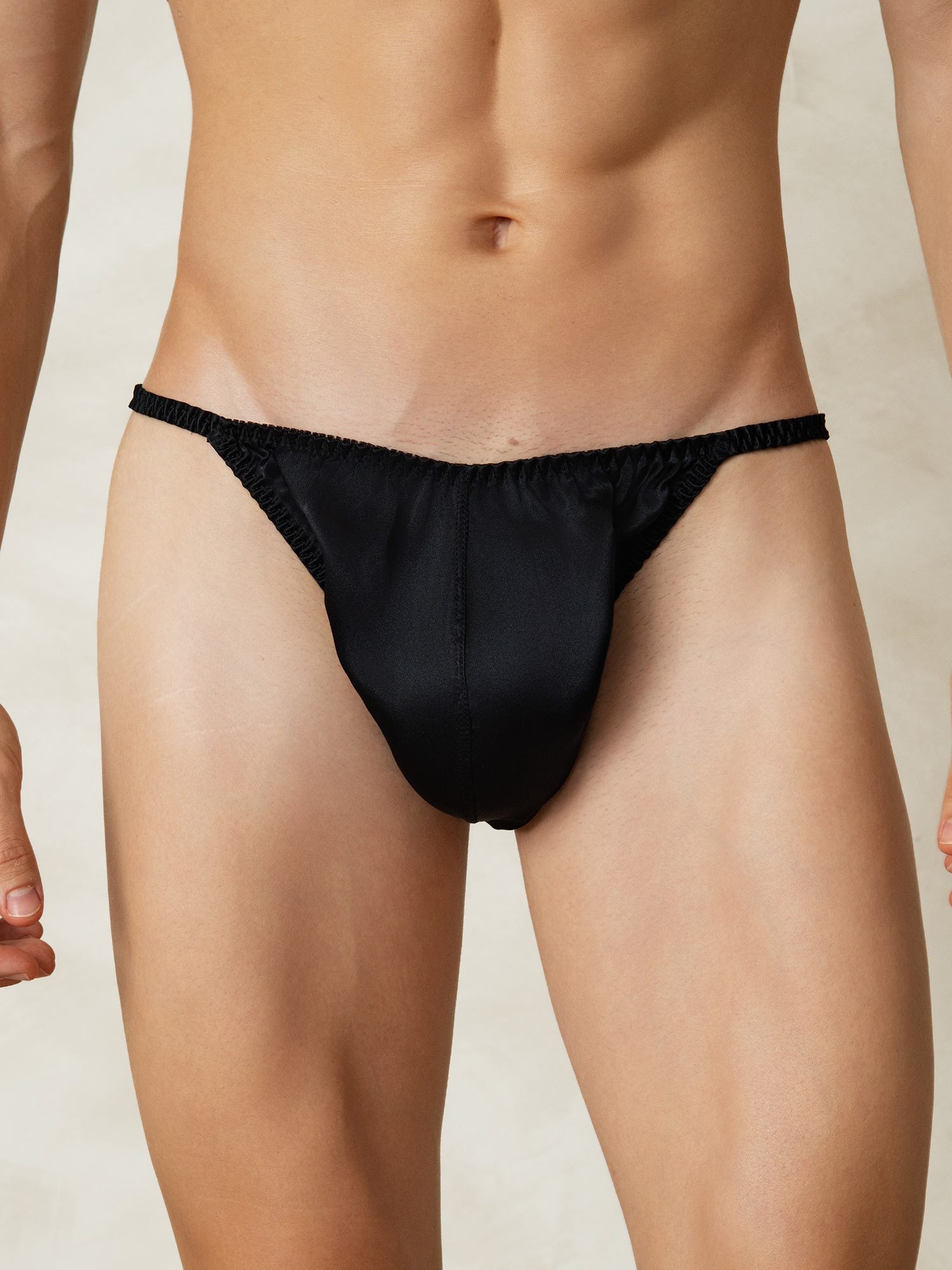 [Zwart] SilkSilky-NL Zijde Mens Underwear 001