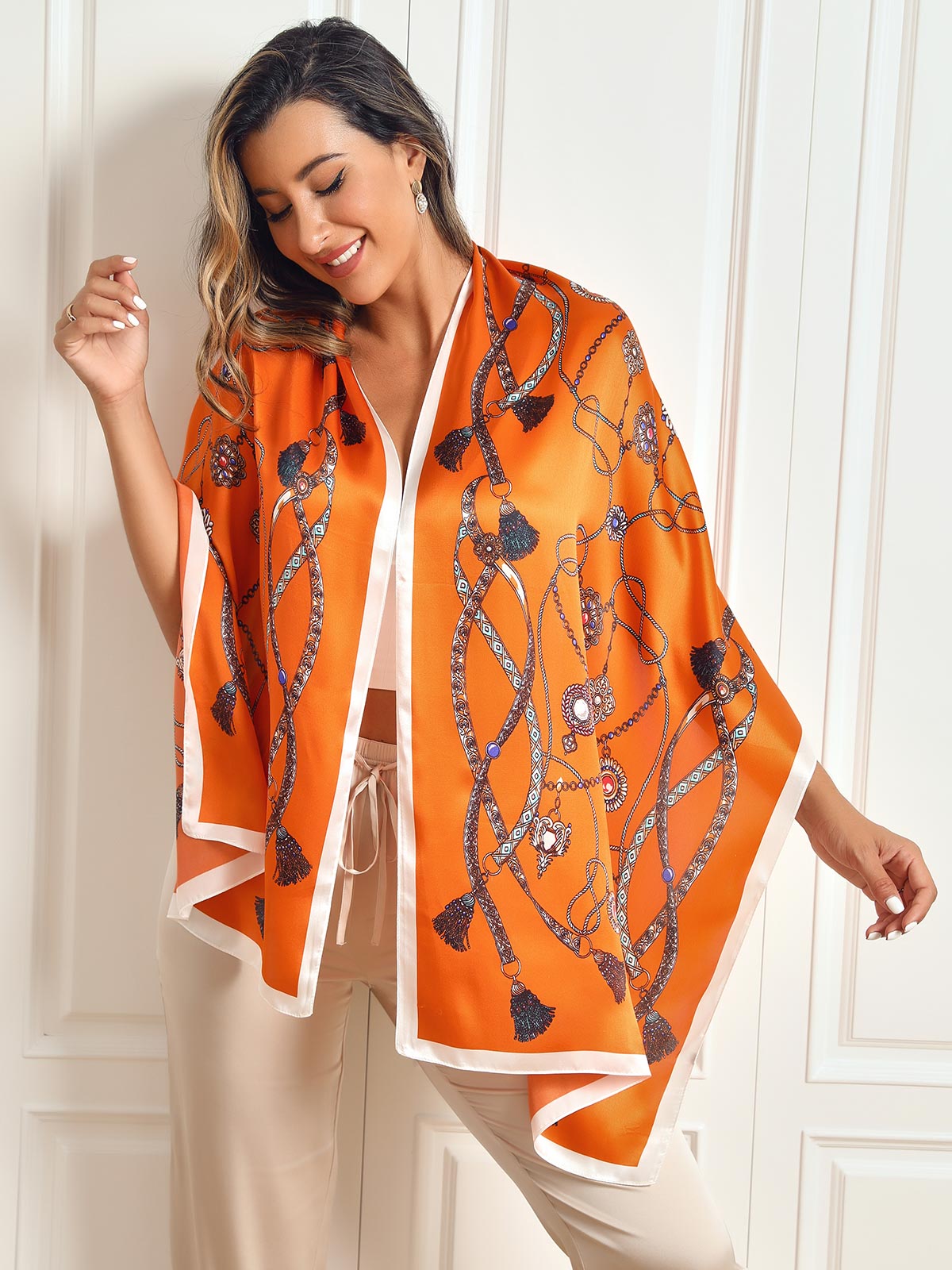 [P018] SilkSilky-NL Pure Silk Scarf 004