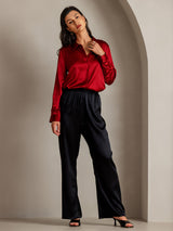 [Rode] SilkSilky-NL Long Sleeve Lapel Collar Dames Blouse 005