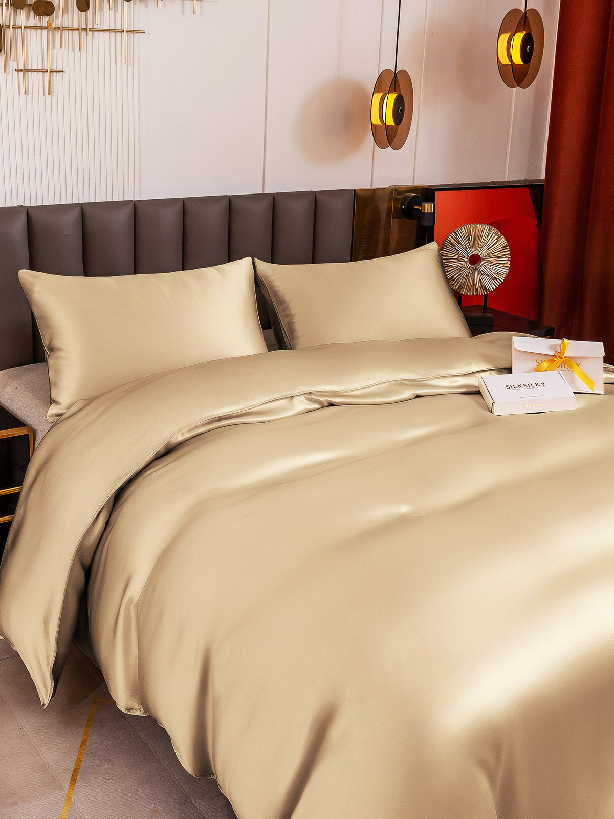 [Beige] SilkSilky-NL 19Momme Bedding Set 003