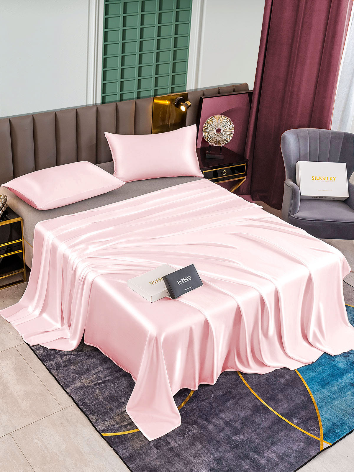 [Roze] SilkSilky-NL 25Momme Bedding Set 002
