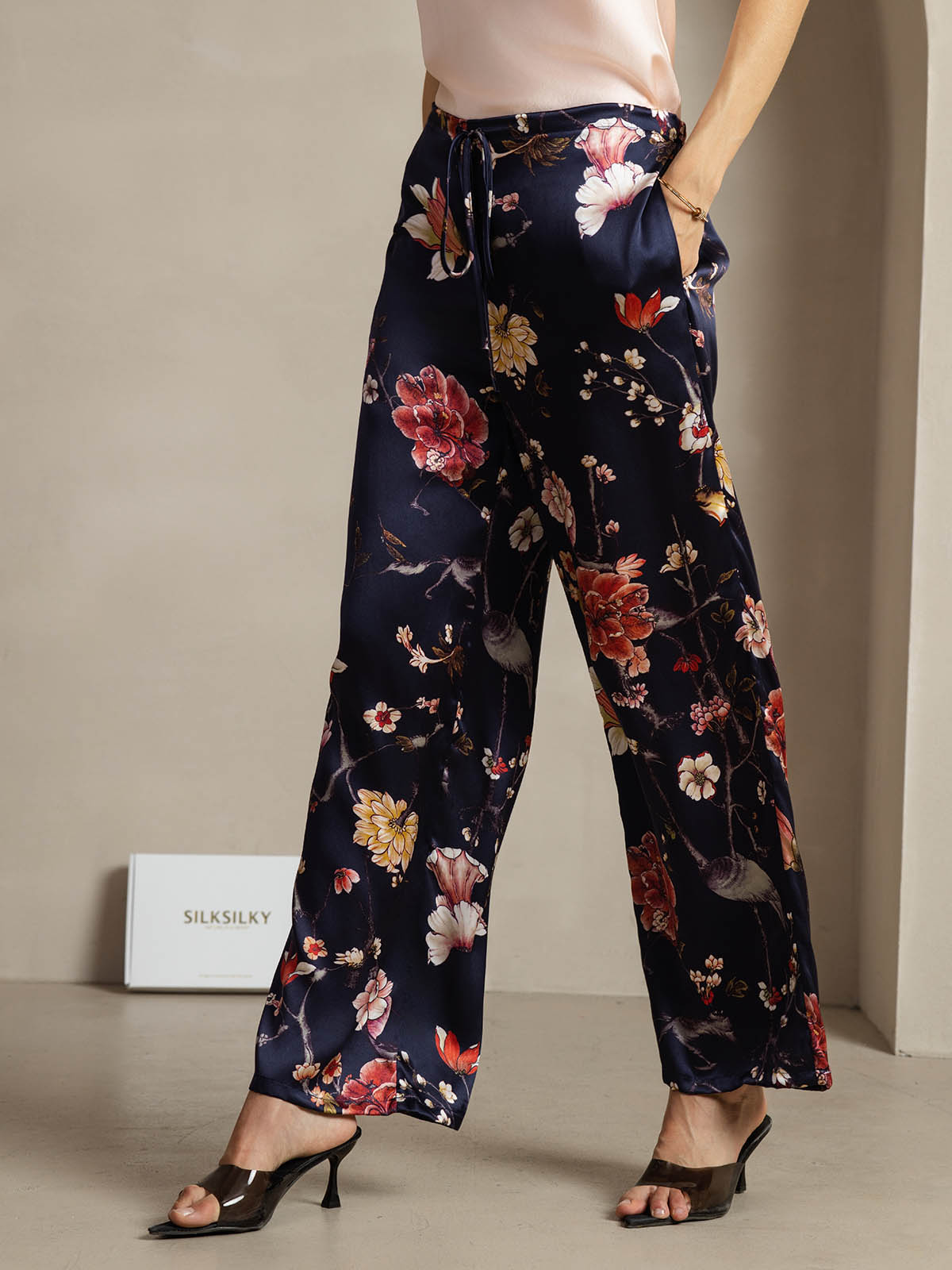 [Marine Bloemen] SilkSilky-NL 19Momme Zijde Womens Pants 003