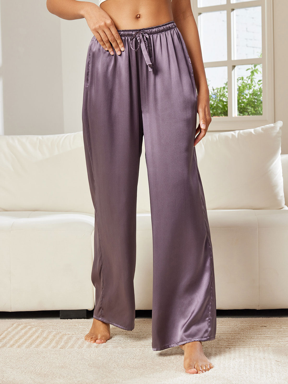 [Paars Grijs] SilkSilky-NL Womens Pants 005