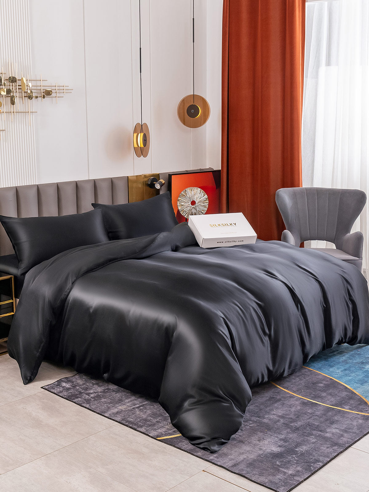 [Zwart] SilkSilky-NL 19Momme Bedding Set 001