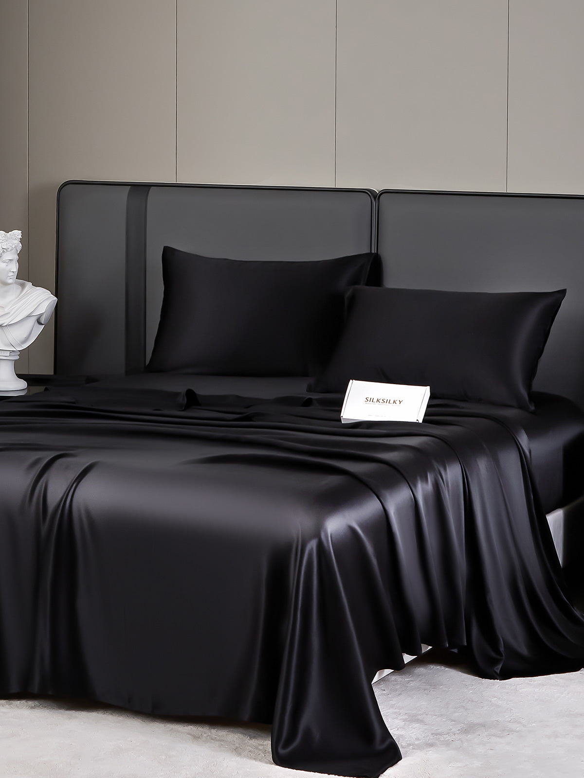 [Zwart] SilkSilky-NL 19Momme Bedding Set 005