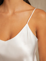 [Wit] SilkSilky-NL Spaghetti Bandjes V Hals Cami-Set 008