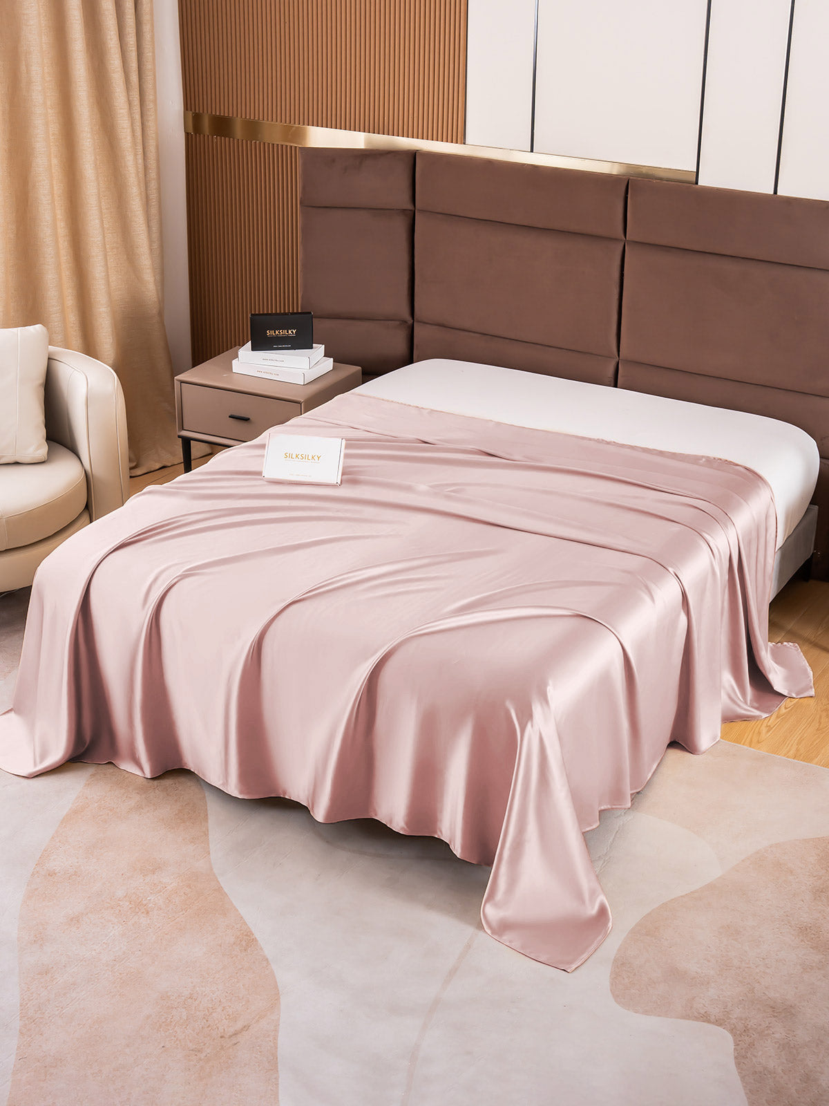 SilkSilky NL 19Momme Pure Silk Sheet BleekMauve 004