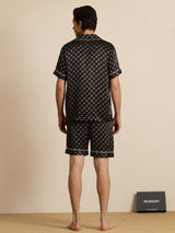 [Zwarte Ketting] SilkSilky-NL Short Sleeve Lapel Collar Heren Pyjama Set 002